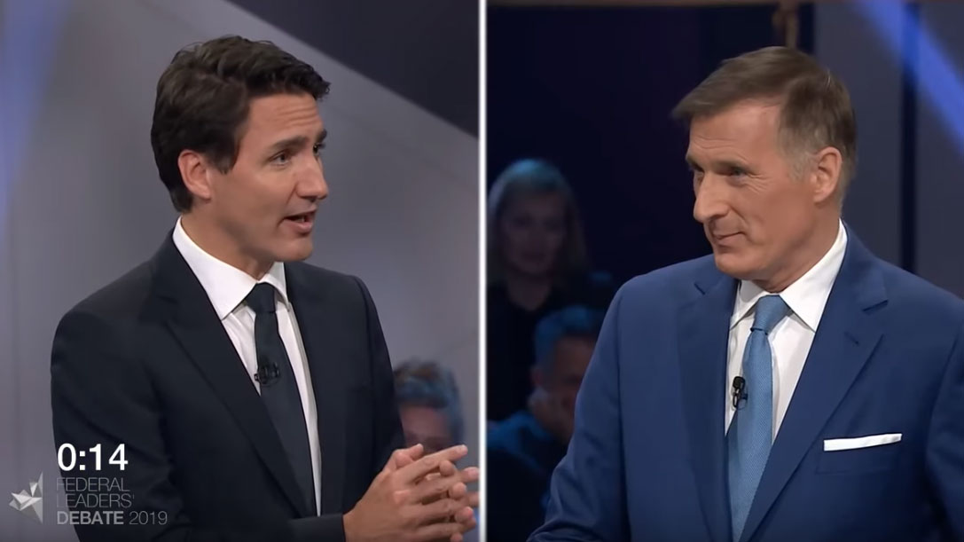 Justin Trudeau debates Maxime Bernier about pipelines vs. climate change